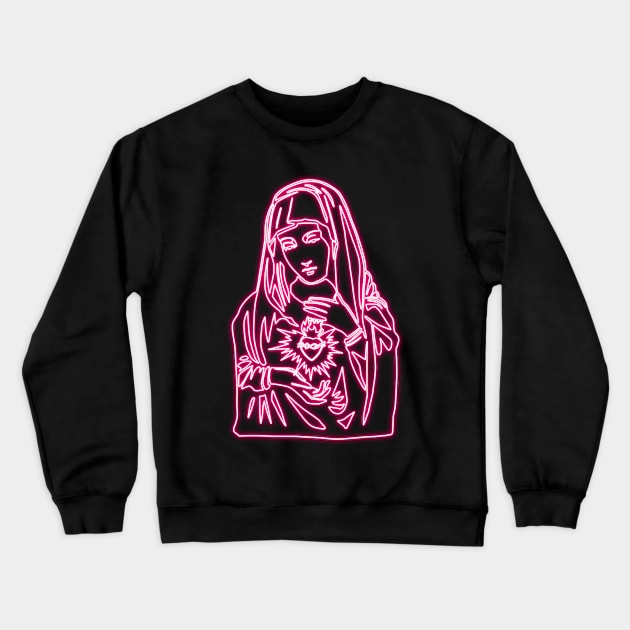 Virgin Mary portrait Crewneck Sweatshirt by la chataigne qui vole ⭐⭐⭐⭐⭐